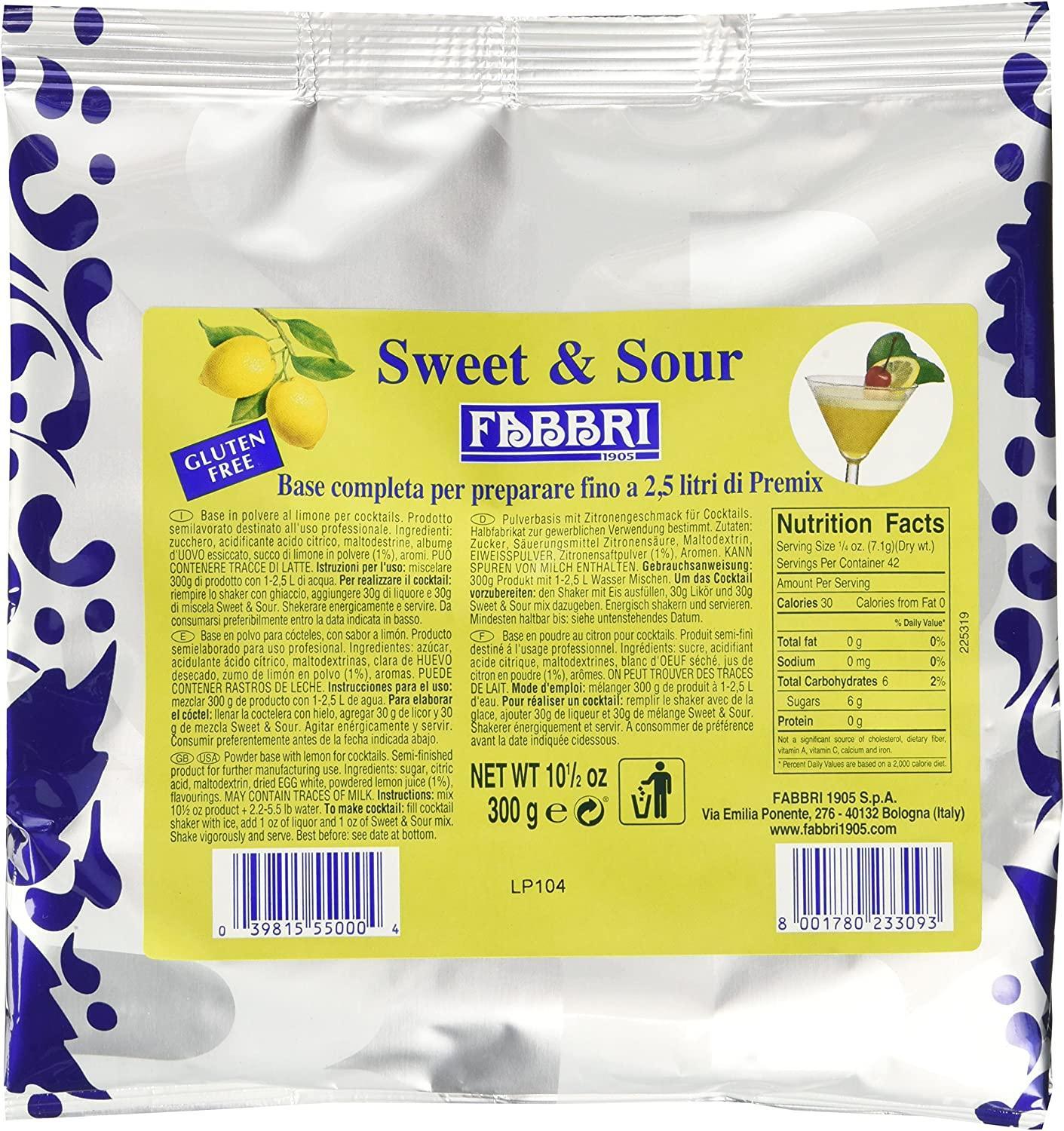 fabbri 1905 fabbri sweet & sour in polvere 300g (2,5 litri)