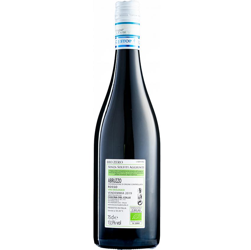 CASCINA DEL COLLE BIO ZERO ABRUZZO DOC VINO TINTO ECOLÓGICO 75 CL