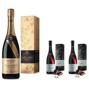 Vecchia grappa di prosecco 8 anni  70 cl con 2 grappa unica 10 anni da 5 cl