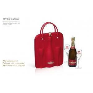 Champagne cuvee brut 75 cl in confezione travel con due bicchieri