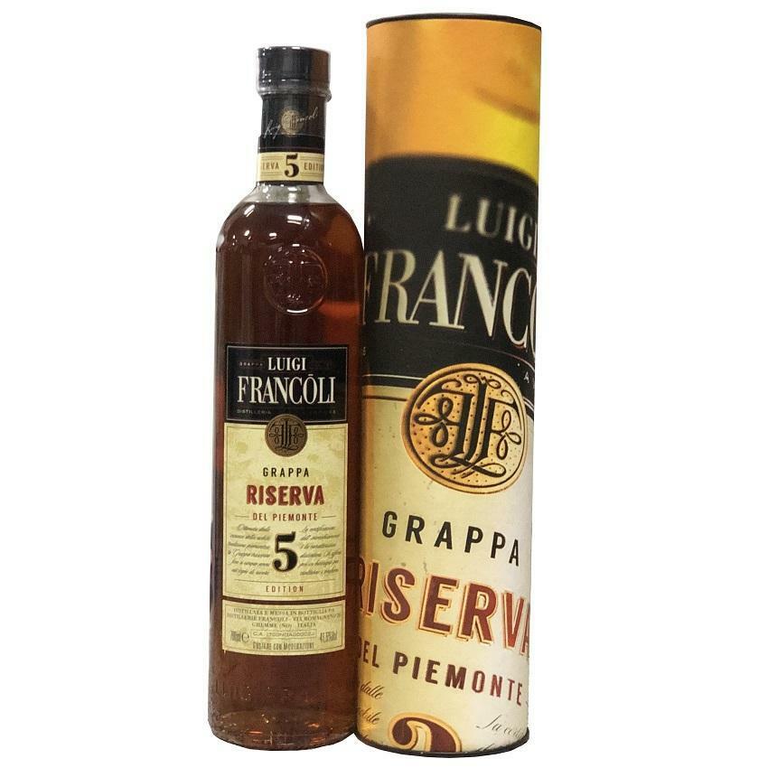 luigi francoli luigi francoli grappa riserva 5 anni barrique 70 cl in astuccio - foto 1