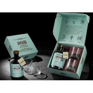 Amaro dente di leone 1 litro drink set con due bicchieri