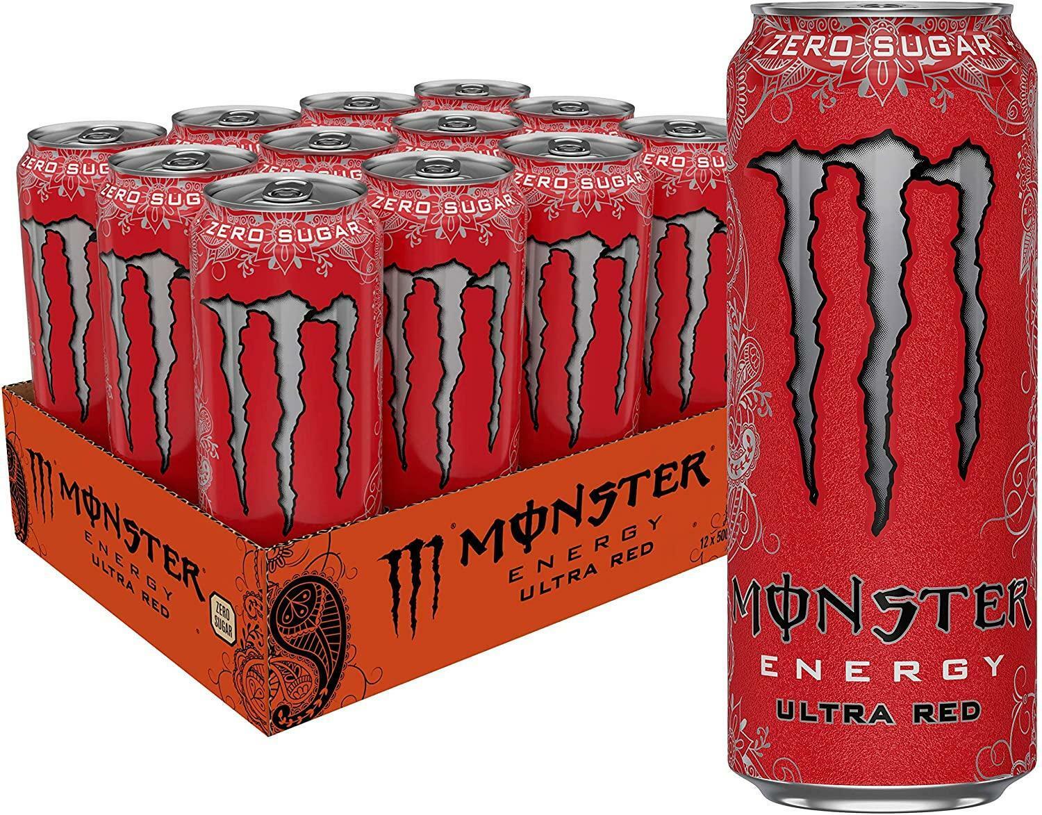 monster monster energy drink ultra red senza zucchero 500 ml 12 lattine - foto 1