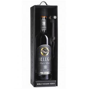 Noble russian vodka gold line 70 cl in astuccio di pelle