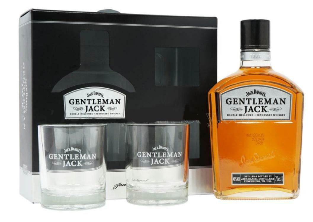 jack daniel's jack daniel's gentleman jack double mellowed whisky 70cl confezione con due bicchieri - foto 1