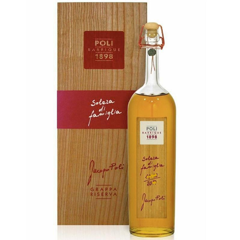 poli grappa jacopo poli  barrique poli barrique solera di famiglia 18-98 70 cl in astuccio - foto 1