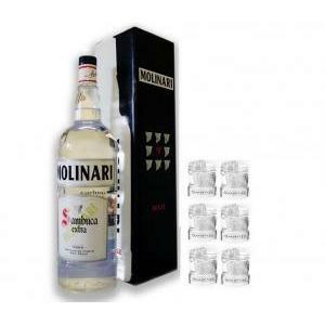 Sambuca magnum 3 litri limited edition con 6 bicchieri