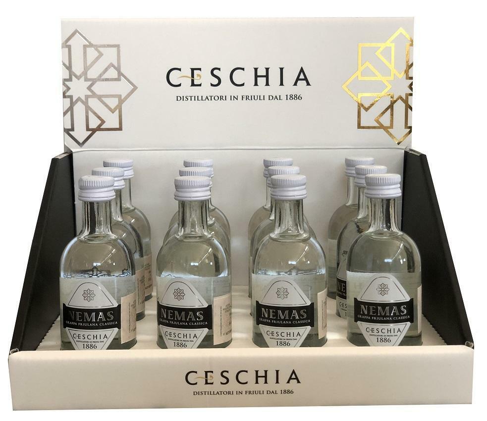 ceschia ceschia nemas grappa bianca mignon miniature 5 cl - 12 bottigliette - foto 1