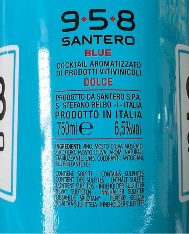 santero 958 santero 958 new blue dolce 75 cl