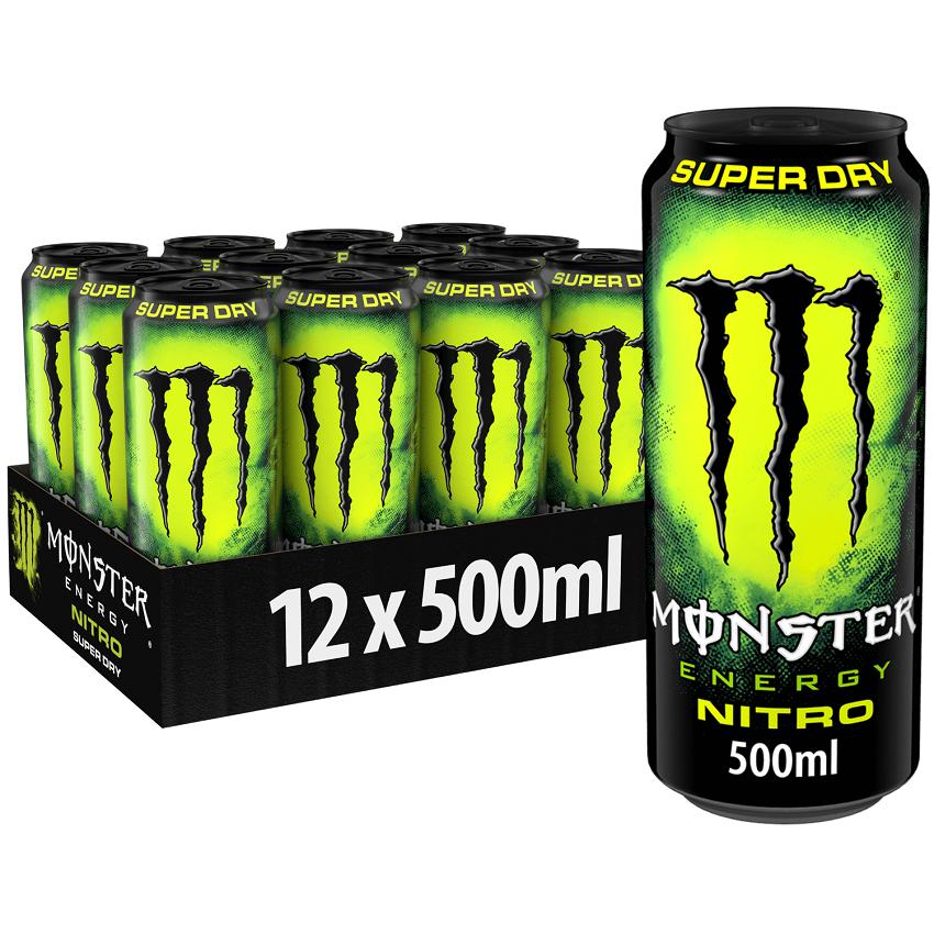 monster monster energy drink super dry nitro 500 ml - 12 lattine - foto 1