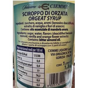 Sciroppo di orzata 1,3 kg 1 lt