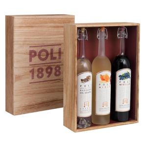 Confezione in legno 3 grappe  da 50 cl