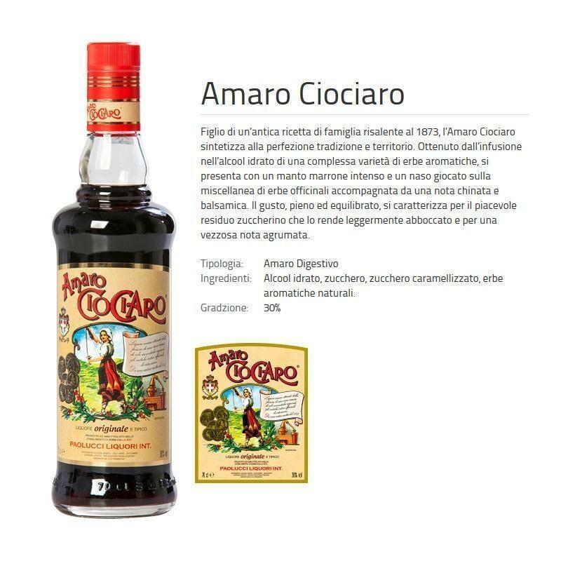 paolucci paolucci amaro ciociaro 70 cl 6 bottiglie