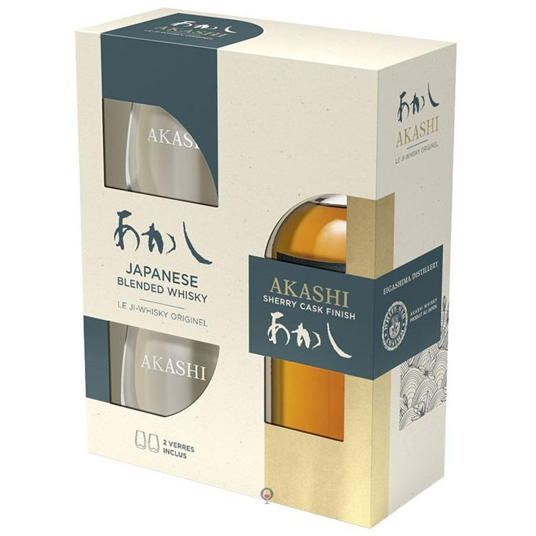 akashi akashi japanese blended whisky sherry cask finish 50 cl confezione con due bicchieri - foto 1