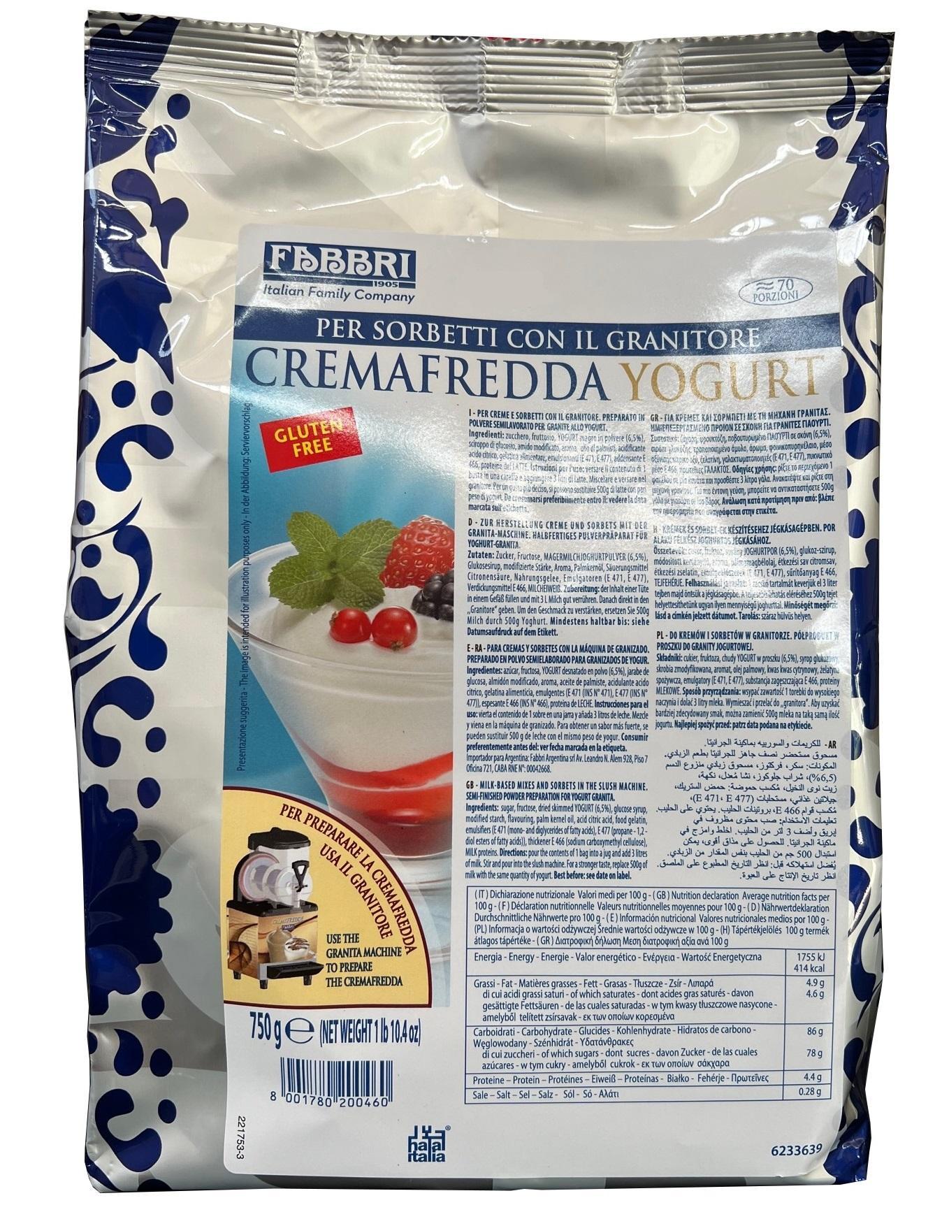 fabbri 1905 fabbri1905 preparato per crema fredda yogurt gluten free 750g 70porzioni - foto 1