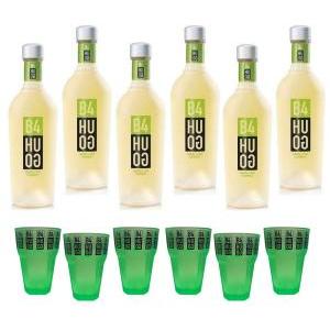 B4h liquore ai fiori di sambuco 70 cl 6 bottiglie con 6 bicchieri b4hugo