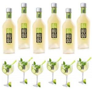 B4h liquore ai fiori di sambuco 70 cl 6 bottiglie con 6 bicchieri b4hugo