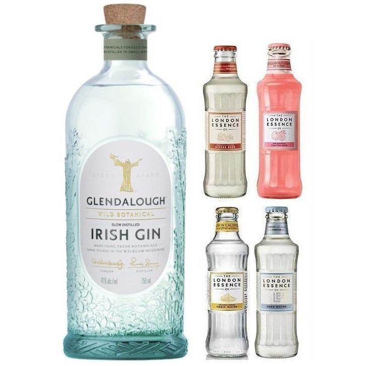 glendalough glendalough wild botanical gin 70 cl con kit 4 bottiglie the london essence miste - foto 1