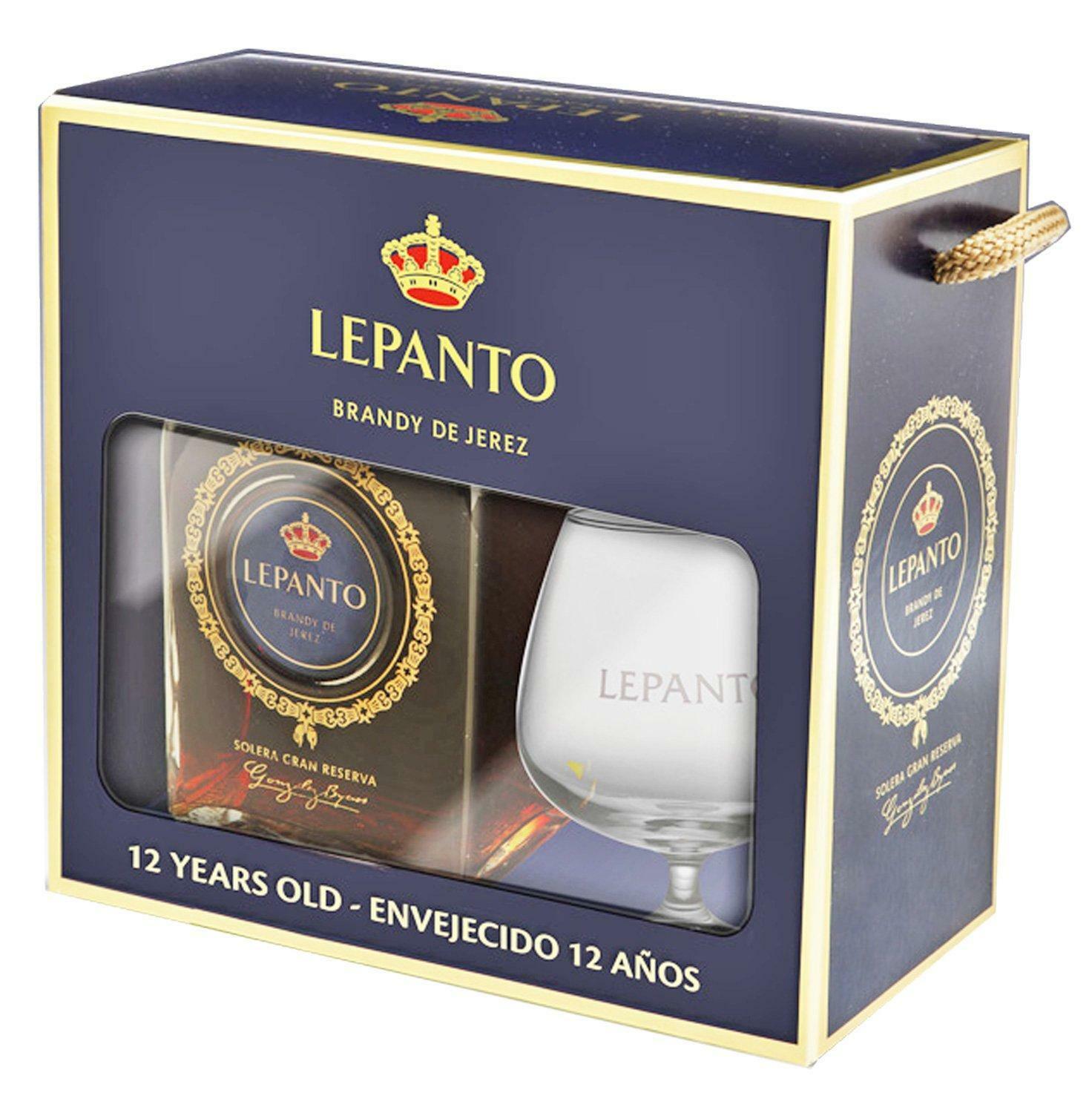 lepanto lepanto brandy + bicchiere originale 70 cl in astuccio - foto 1