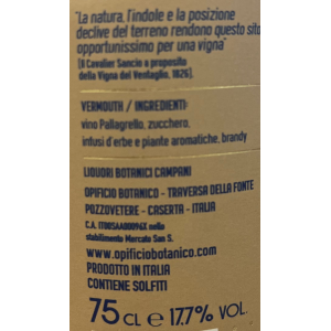 Il sancio vermouth rosso botaniche campane 75 cl