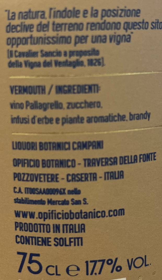 opificio botanico opificio botanico il sancio vermouth rosso botaniche campane 75 cl - foto 2