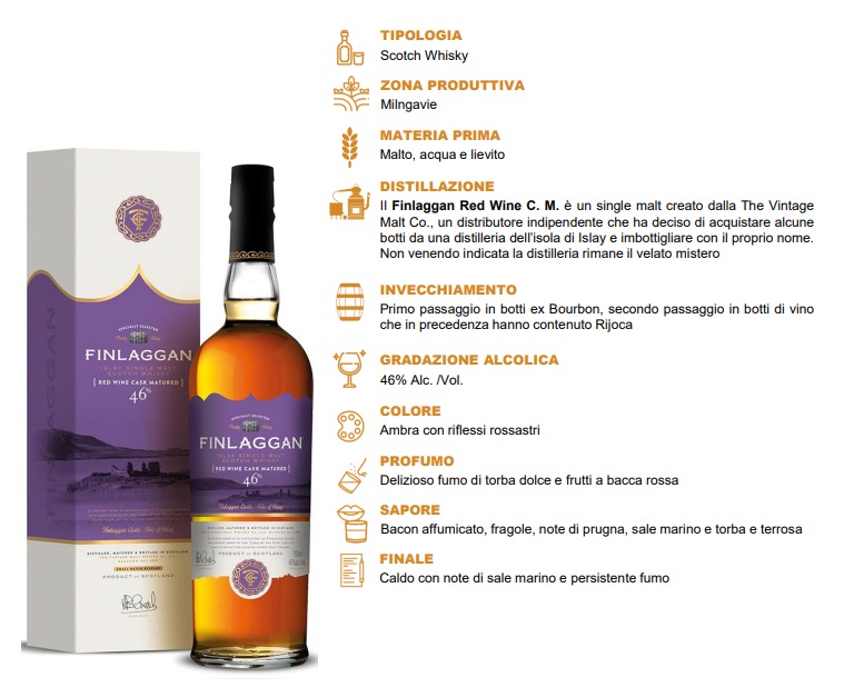 finlaggan finlaggan islay scotch whisky red wine cask matured 70 cl in astuccio - foto 2