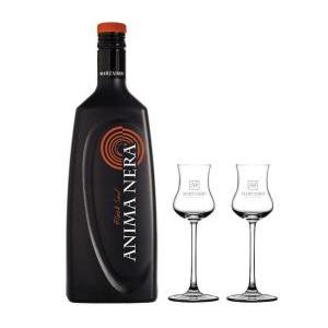 Anima nera liquore alla liquirizia 70 cl  con due bicchieri