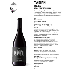 Vino rosso gazzerotta tanaurpi malbec 2022 sicilia igt 75 cl