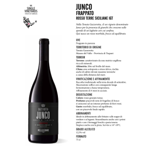 Vino rosso gazzerotta junco 2022 frappato sicilia igp 75 cl