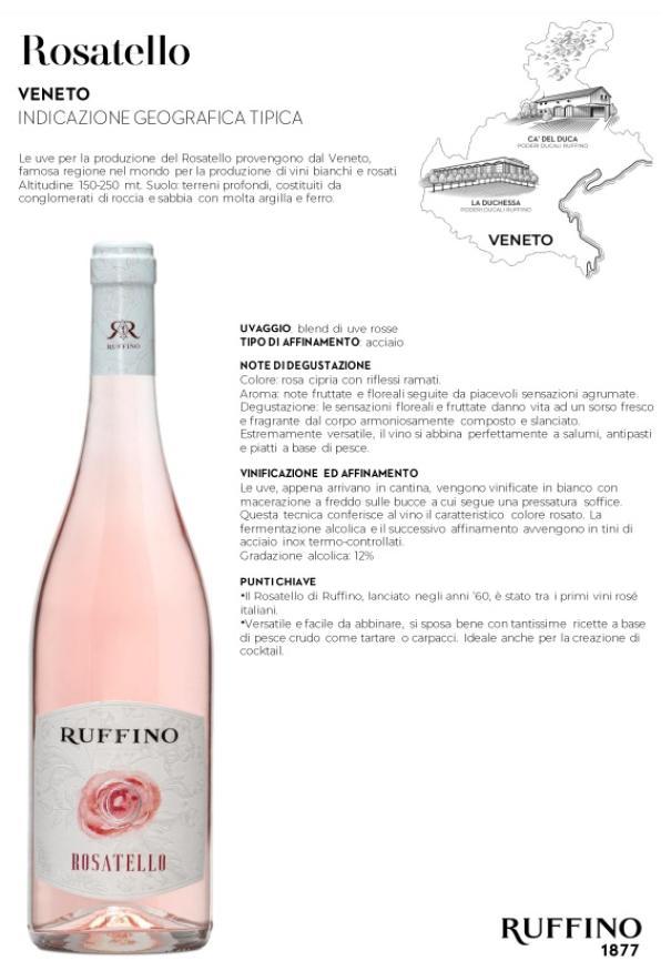 cantina ruffino cantina ruffino rosatello prima cuvee vino rosato 75 cl 6 bottiglie - foto 2