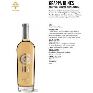 Grappa di nes di vinacce di uva bianca 50 cl