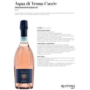 Aqua di venus cuvee rose' pinot nero vino spumante 75 cl