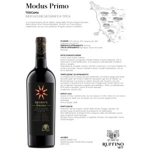 Modus primo 2019 igt toscana 75 cl in cassetta di legno