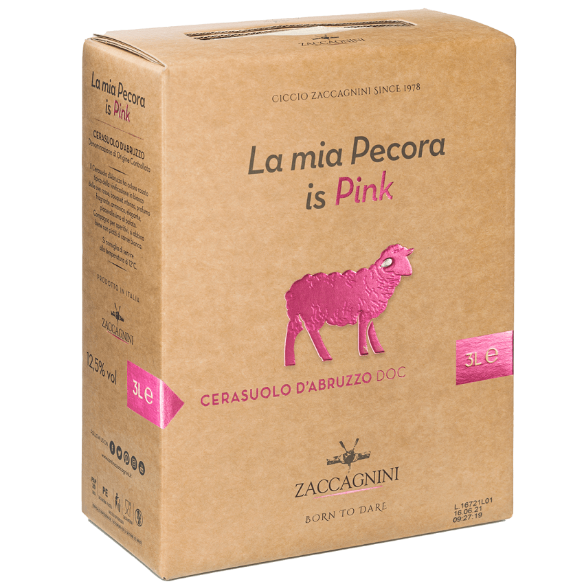 zaccagnini zaccagnini bag in box la mia pecora is pink cerasuolo d'abruzzo doc 3 lt