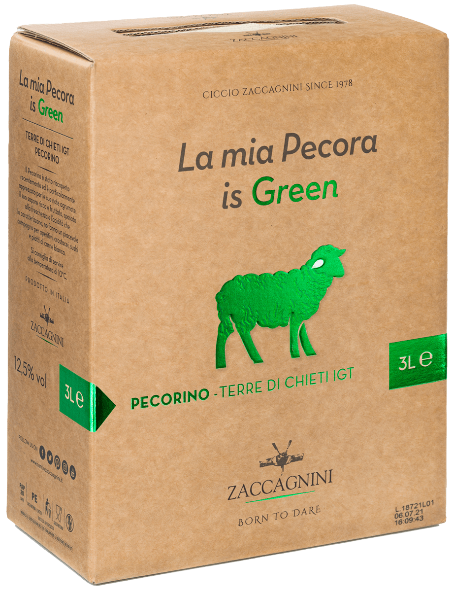 zaccagnini zaccagnini bag in box la mia pecora is green pecorino d'abruzzo 3 lt