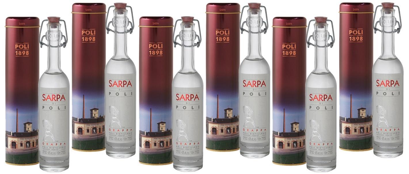 poli poli grappa sarpa mignon miniature 100 ml in astuccio 6 bottiglie