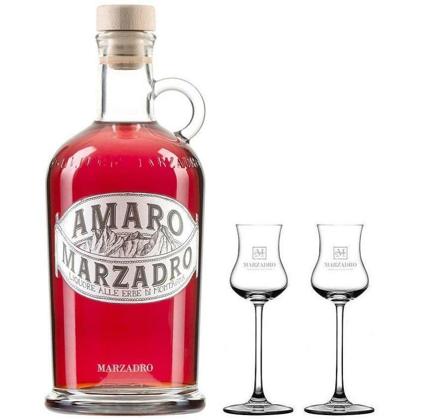 distilleria marzadro distilleria marzadro amaro liquore alle erbe di montagna 70 cl con 2 bicchieri