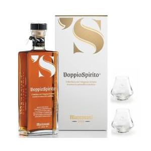 S  doppiospirito grappa al rum dei caraibi 70 cl in astuccio e 2 bicchieri