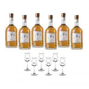 Villa prato grappa invecchiata 1 lt 6 bottiglie con 6 bicchieri