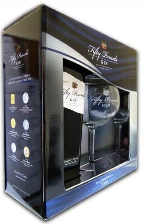 fifty pounds fifty pounds london dry gin confezione regalo con un bicchiere 70 cl