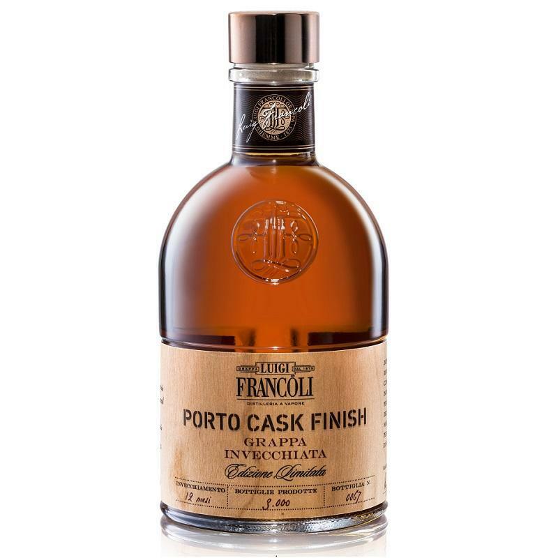 luigi francoli luigi francoli grappa invecchiata porto cask finish edizione limitata 50 cl in astuccio - foto 1