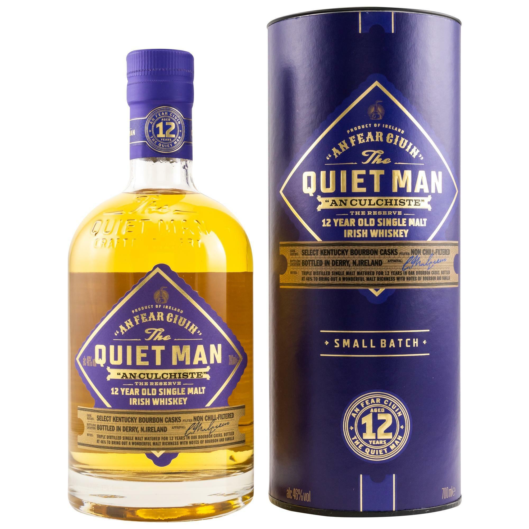 the quiet man the quiet man 12 years old single malt irish whiskey an culchiste 70 cl - foto 1